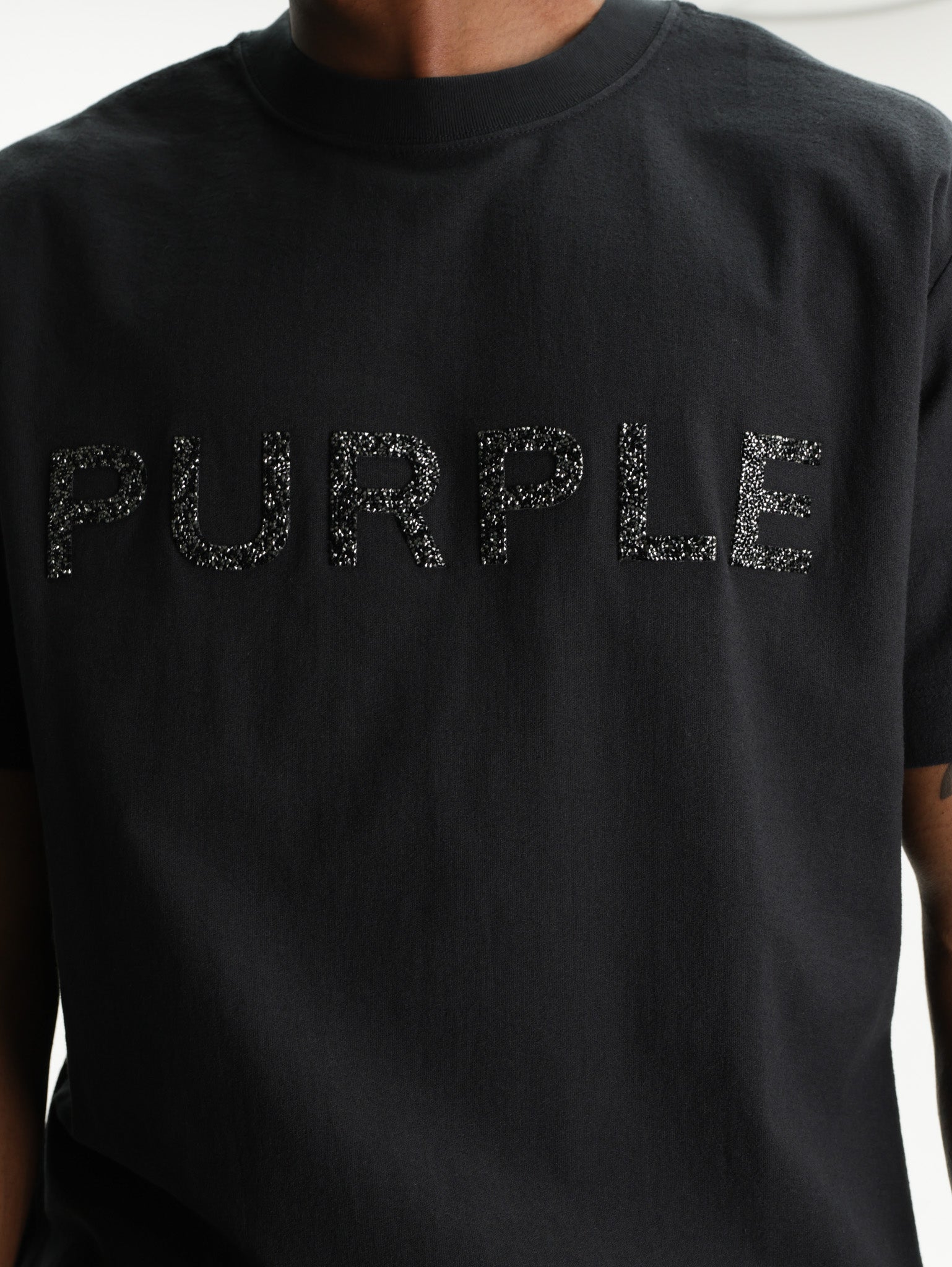Purple T-Shirt Bling Logo  Black