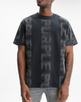 Purple T-Shirt Sand Logo Panels Black