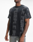 Purple T-Shirt Sand Logo Panels Black