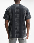 Purple T-Shirt Sand Logo Panels Black