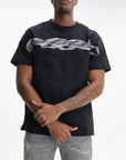 Purple T-Shirt Blur Logo Print Black