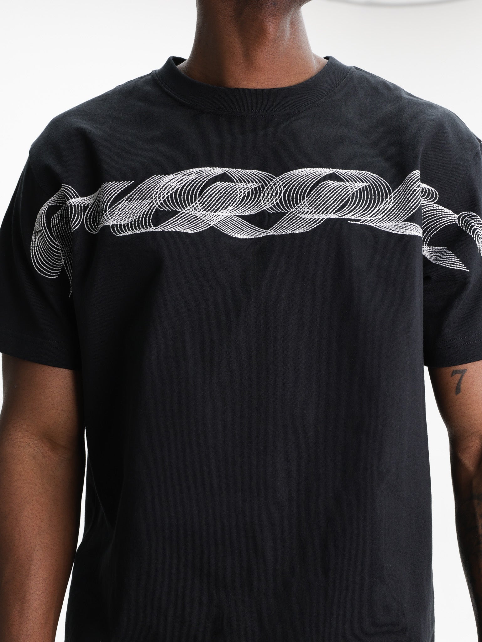 Purple T-Shirt Blur Logo Print Black