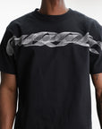 Purple T-Shirt Blur Logo Print Black