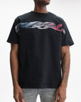 Purple T-Shirt Blur Multi Co Print  Black