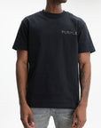 Purple T-Shirt Chest Logo  Black
