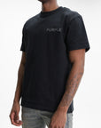 Purple T-Shirt Chest Logo  Black
