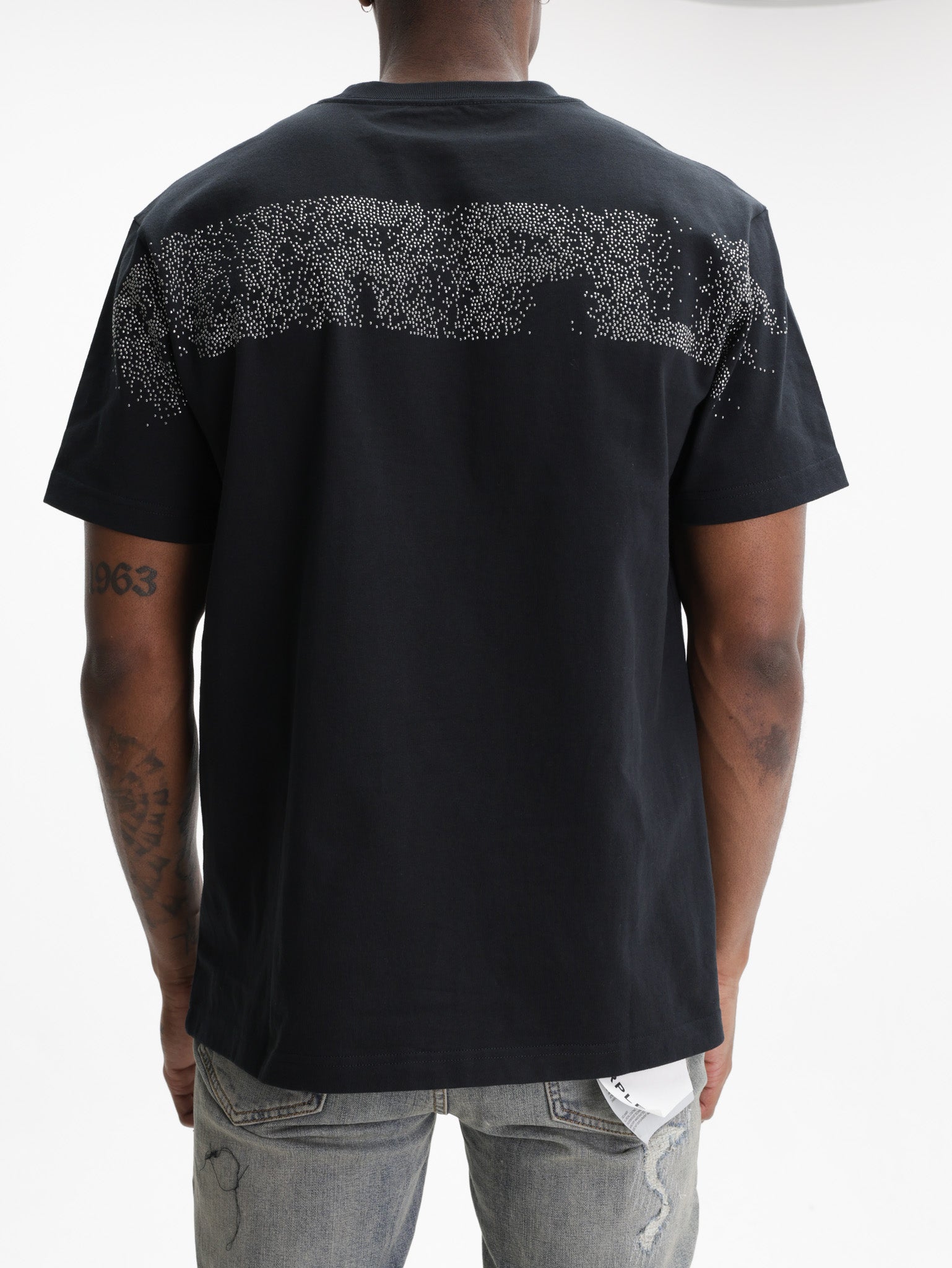 Purple T-Shirt Chest Logo  Black