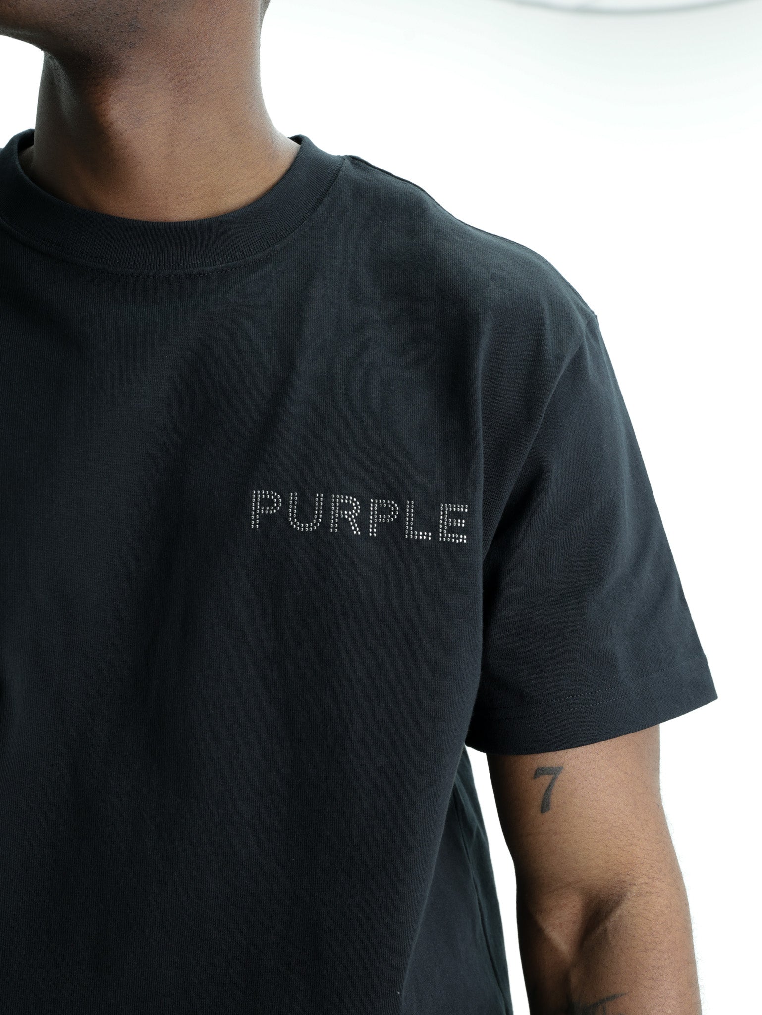 Purple T-Shirt Chest Logo  Black