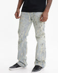 Purple Jeans Rust Ripped Bootleg Light Wash