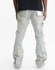 Purple Jeans Rust Ripped Bootleg Light Wash
