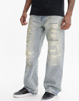 Purple Jeans Thigh Ripped Rust Light Wash