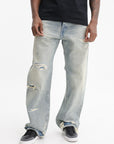 Purple Jeans Rust Ripped Baggy Medium Wash