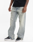 Purple Jeans Rust Ripped Baggy Medium Wash