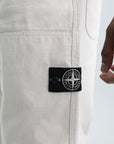 Stone Island Pants Garbadine Natural Cotton Ivory