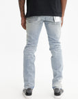Purple Jeans Ripped Thigh Tappered Denim