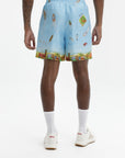 Casablanca Shorts Silk Maison Sur Piloti Blue
