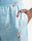 Casablanca Shorts Silk Maison Sur Piloti Blue