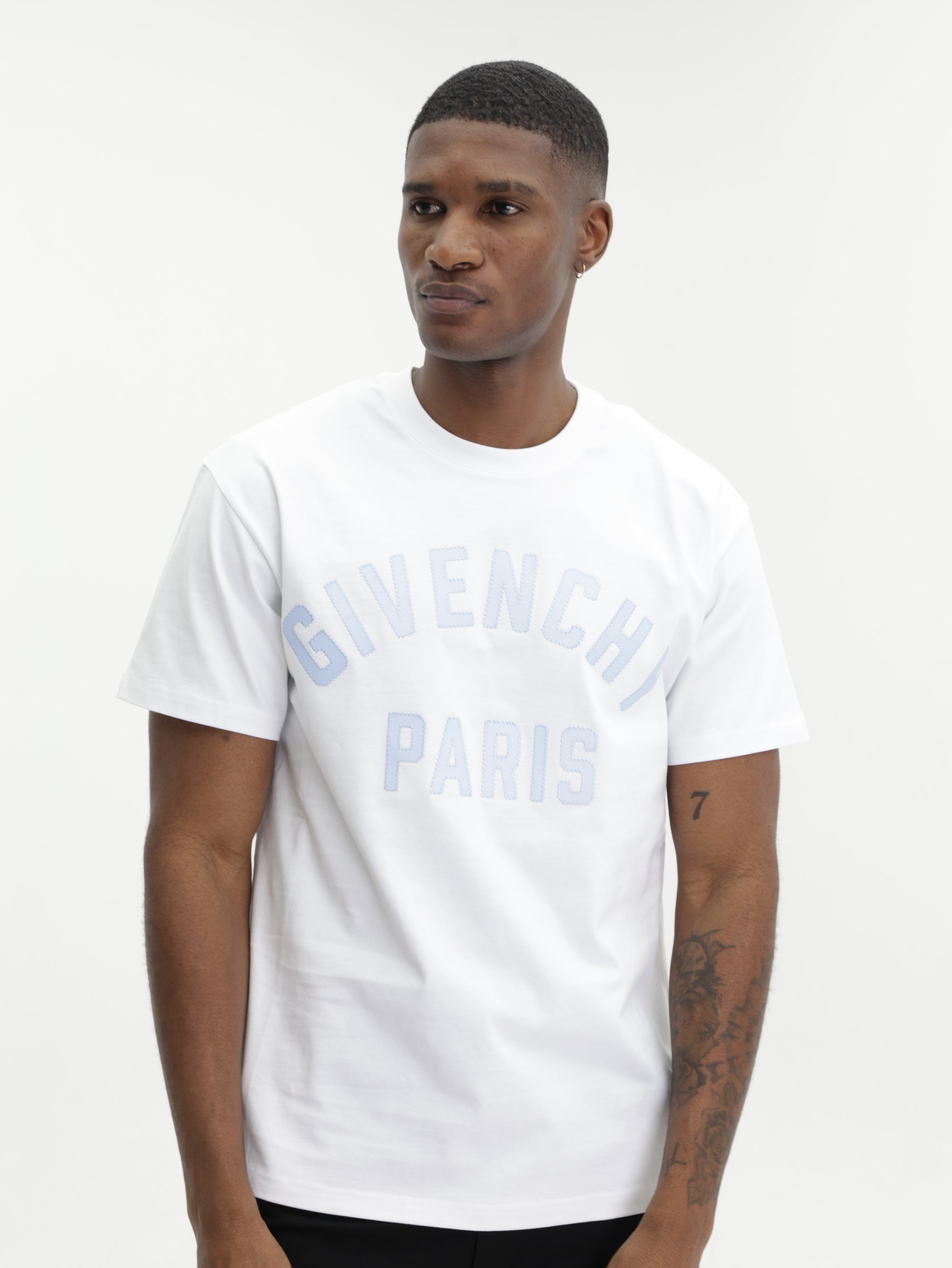 Givenchy T-Shirt Large Logo Print Blue/White