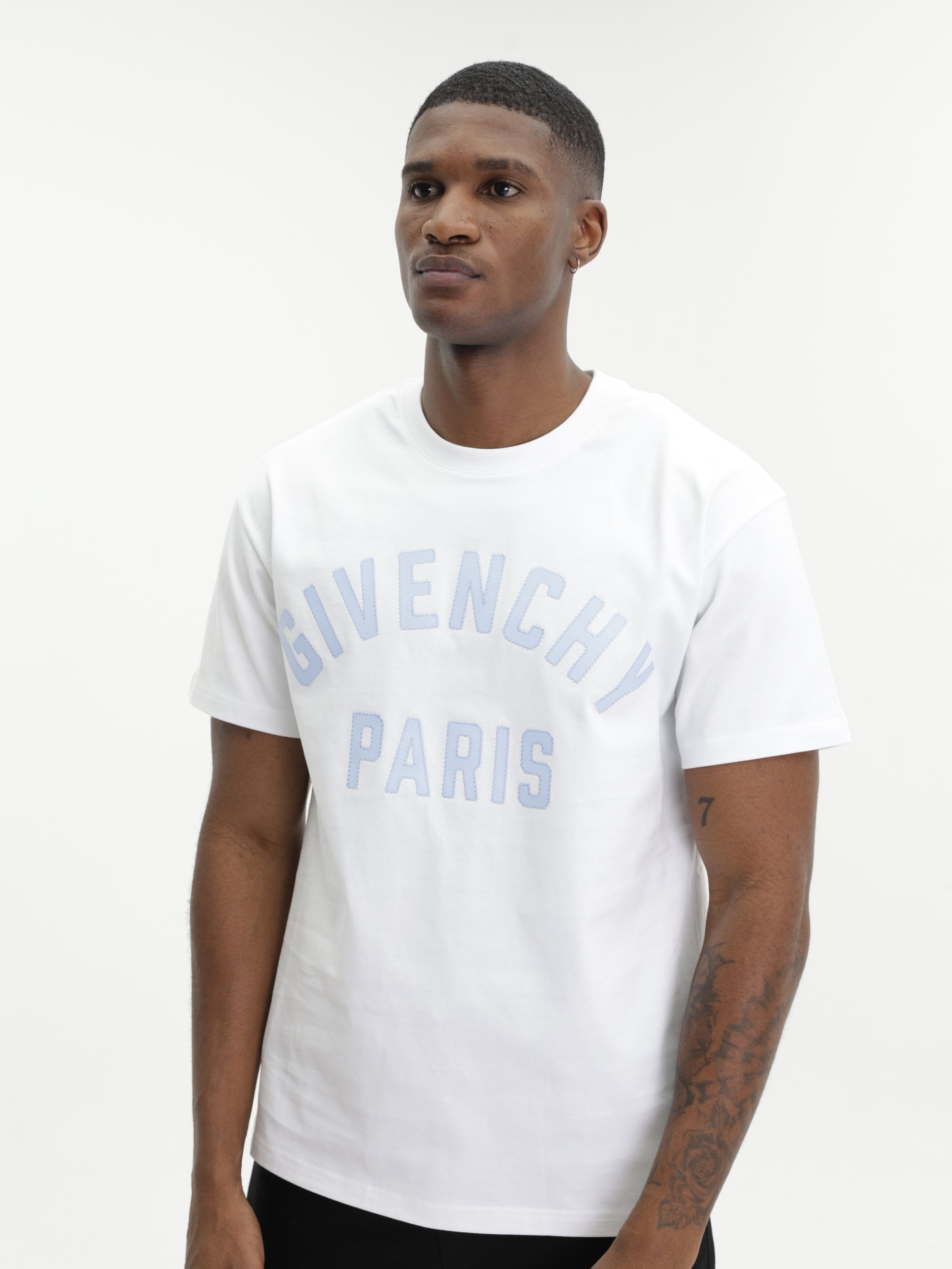 Givenchy T-Shirt Large Logo Print Blue/White