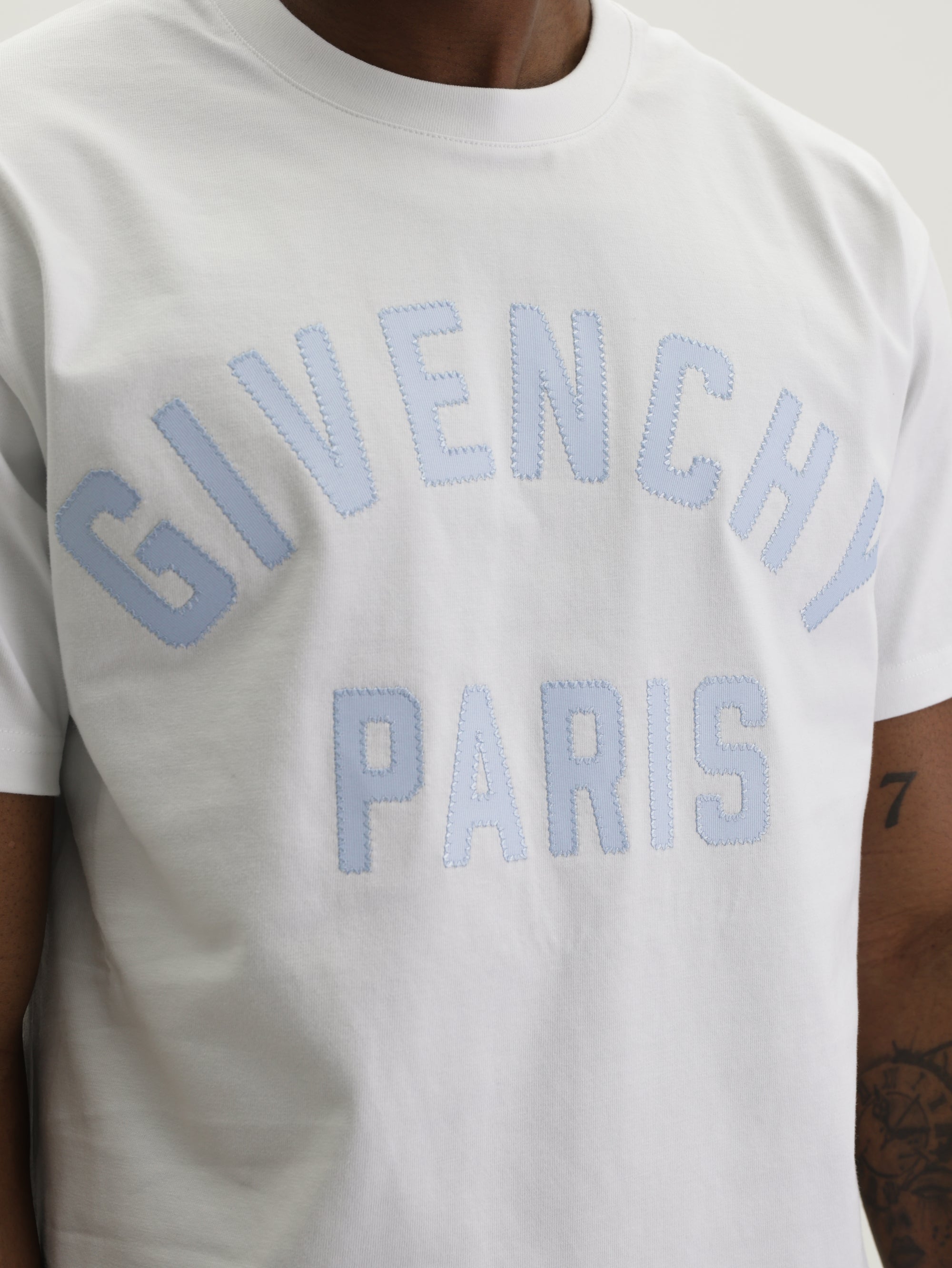 Givenchy T-Shirt Large Logo Print Blue/White