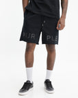Purple Shorts Bling Knee Logo Black