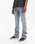 Purple Jeans Super Stack Flare Indigo
