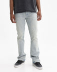 Purple Jeans Flare Fade Distreed Indigo