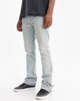 Purple Jeans Flare Fade Distreed Indigo
