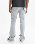 Purple Jeans Flare Fade Distreed Indigo
