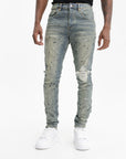 Purple Jeans Dropped Fit- Mid Rise With Tapered Leg Indigo