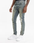 Purple Jeans Dropped Fit- Mid Rise With Tapered Leg Indigo