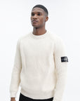 Stone Island Sweater Knitted Sleeve Logo Ivory