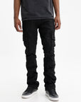 Purple Jeans Resin Cargo Flare Black