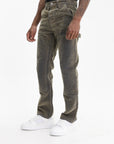 Purple Jeans Flocked Carpenter Green
