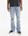 Purple Jeans Ripped Flare Indigo