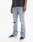 Purple Jeans Ripped Flare Indigo