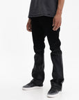 Purple Jeans Flare Flock Dipped Black