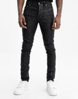 Purple Jeans Leathered Black