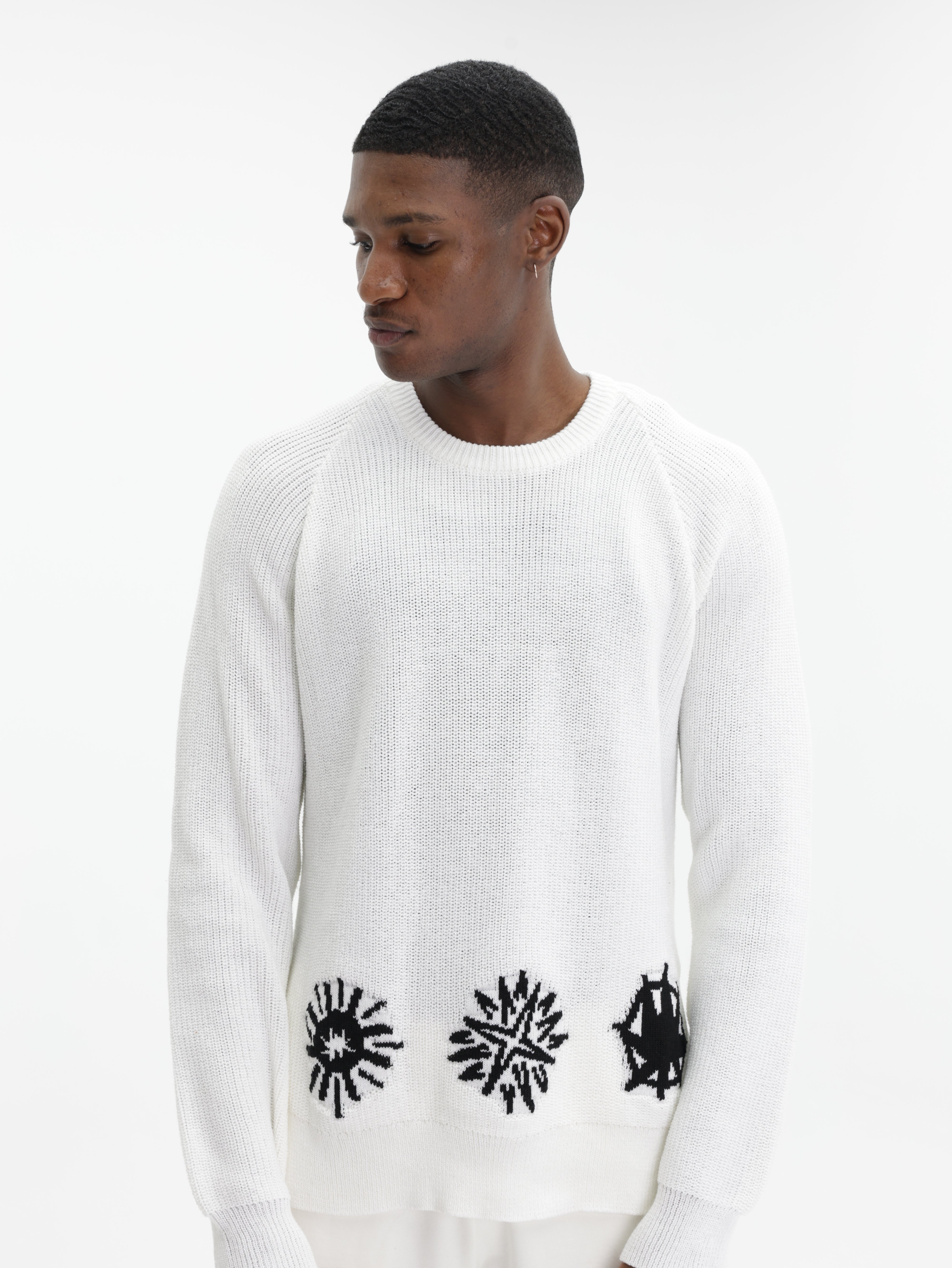 Comme Des Garcons Sweater Bottom Print White - AL Capone Premium