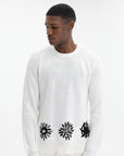 Comme Des Garcons Sweater Bottom Print White