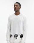 Comme Des Garcons Sweater Bottom Print White