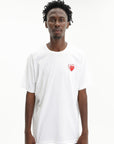 Comme Des Garcons Crew Play Metalstone Heart White-Red