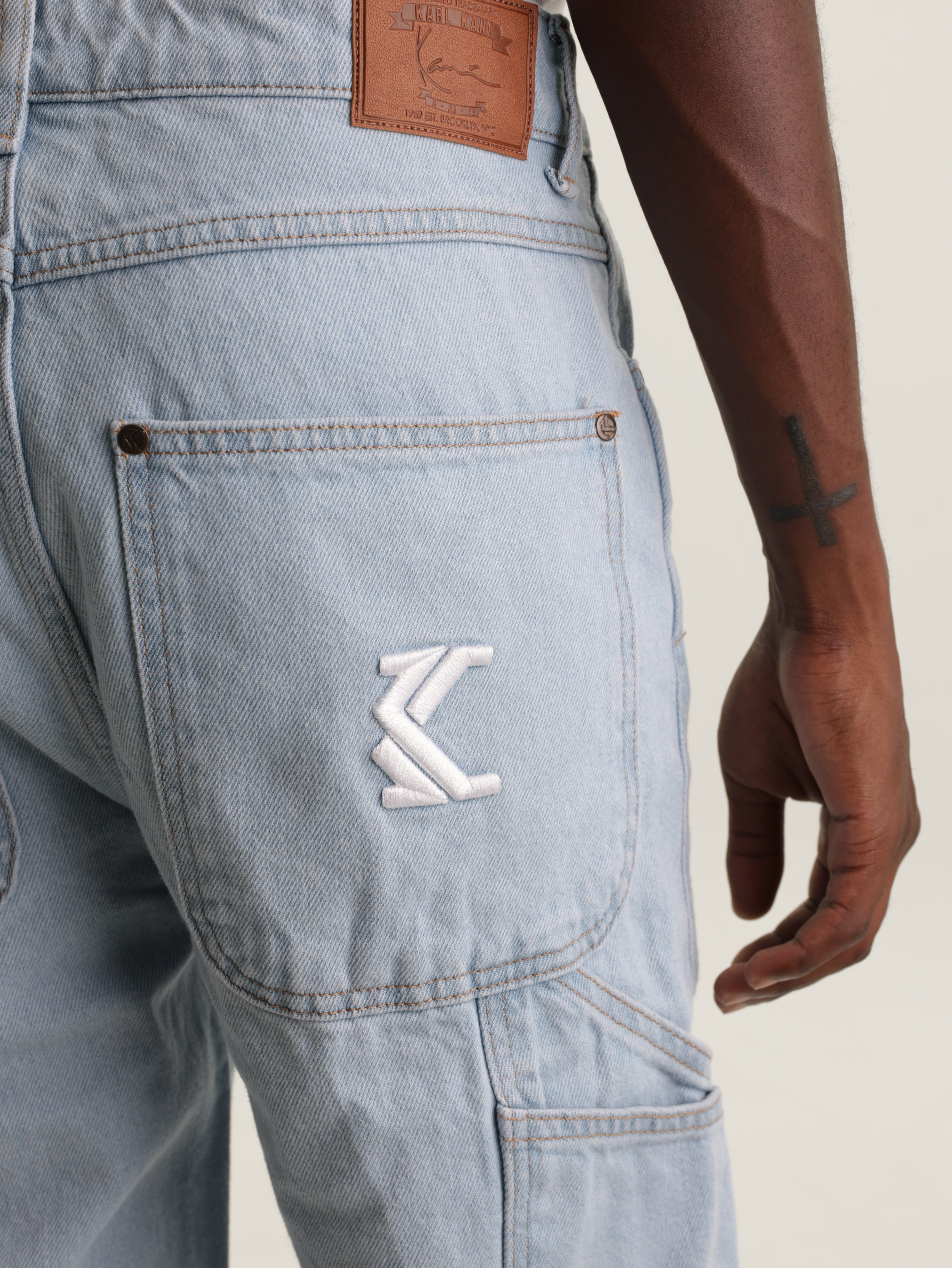 Karl Kani Retro Baggy Workwear Denim Light Blue - AL Capone Premium