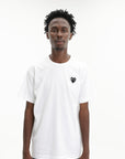 Comme De Garcons Crew Play Metalstone Heart White-Black