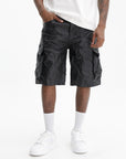 Purple Shorts High Shine Cargo Black