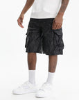 Purple Shorts High Shine Cargo Black