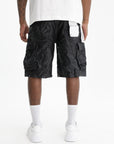 Purple Shorts High Shine Cargo Black