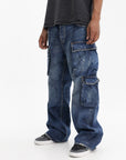 Purple Jeans Triple Pocket Cargo Indigo