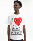 Comme Des Garcons T-Shirt Hearts Double Play White