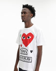 Comme Des Garcons T-Shirt Hearts Double Play White
